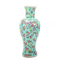 A CHINESE TURQUOISE-GROUND VASE