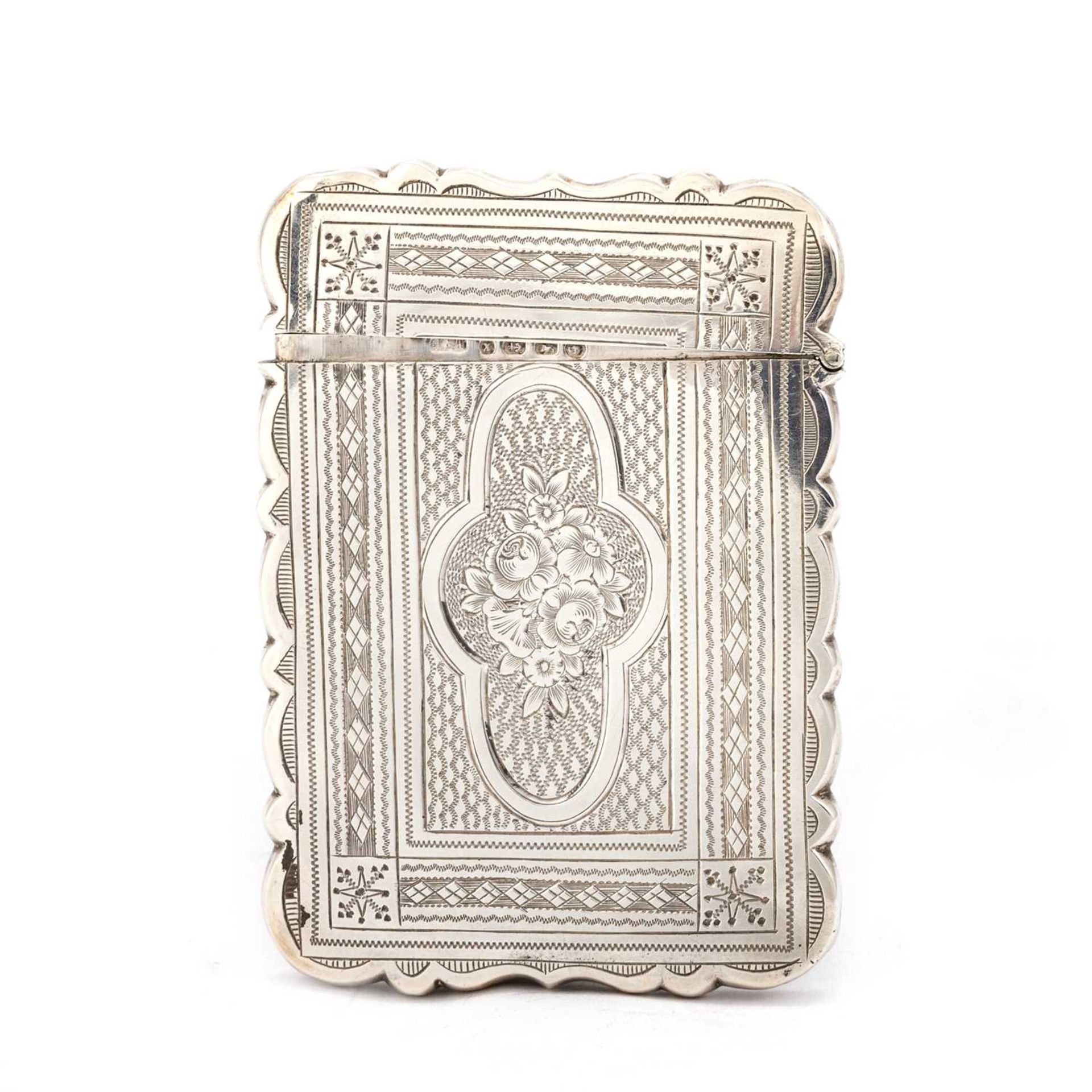 A VICTORIAN SILVER CARD CASE - Image 2 of 2