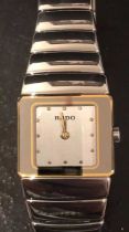 A LADY'S RADO SINTRA CERAMIC BRACELET WATCH