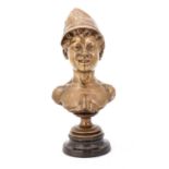 A BRONZE BUST OF AN ITALIAN BOY, LATE 19TH/ EARLY 20TH CENTURY