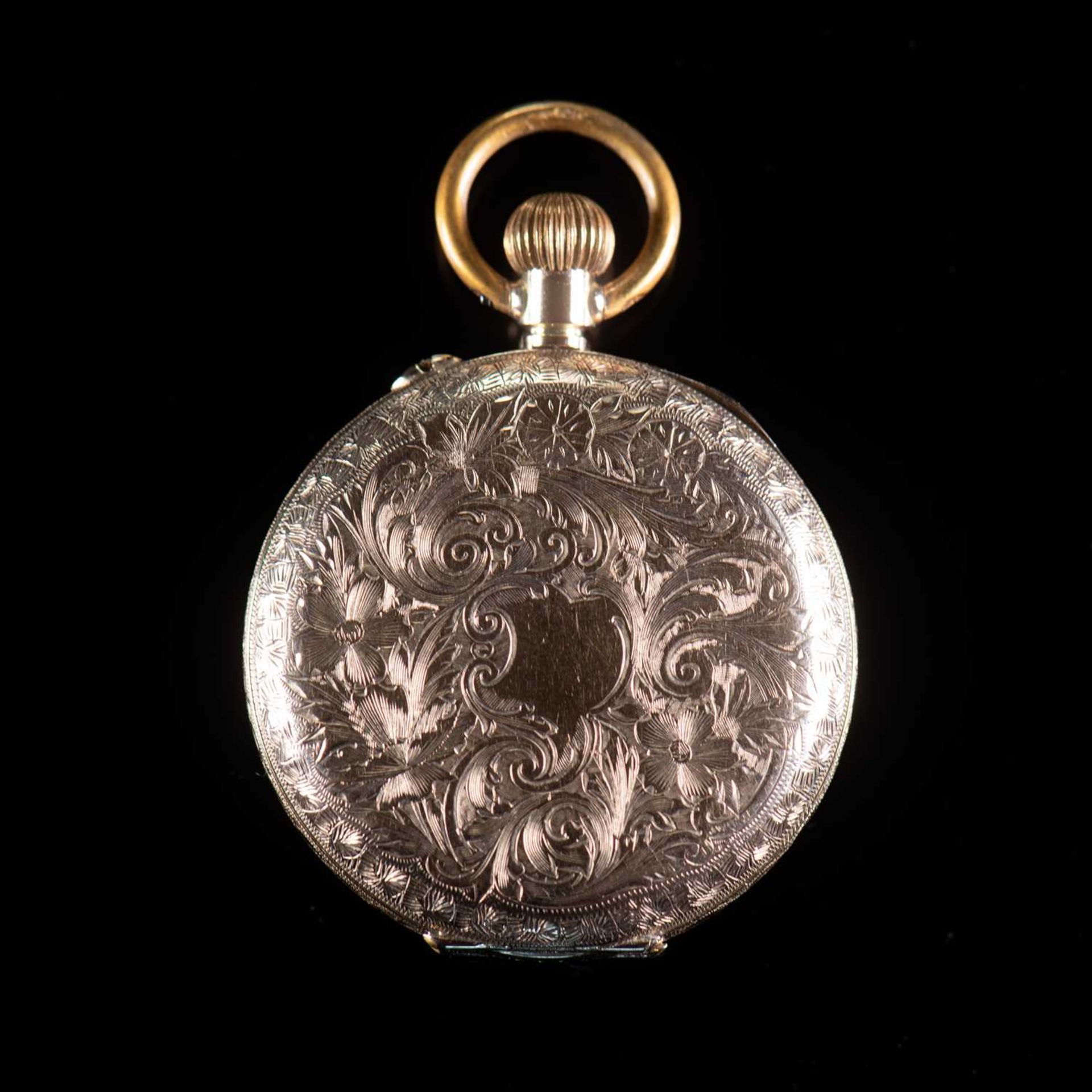 A 14K GOLD OPEN FACED FOB WATCH - Image 2 of 2