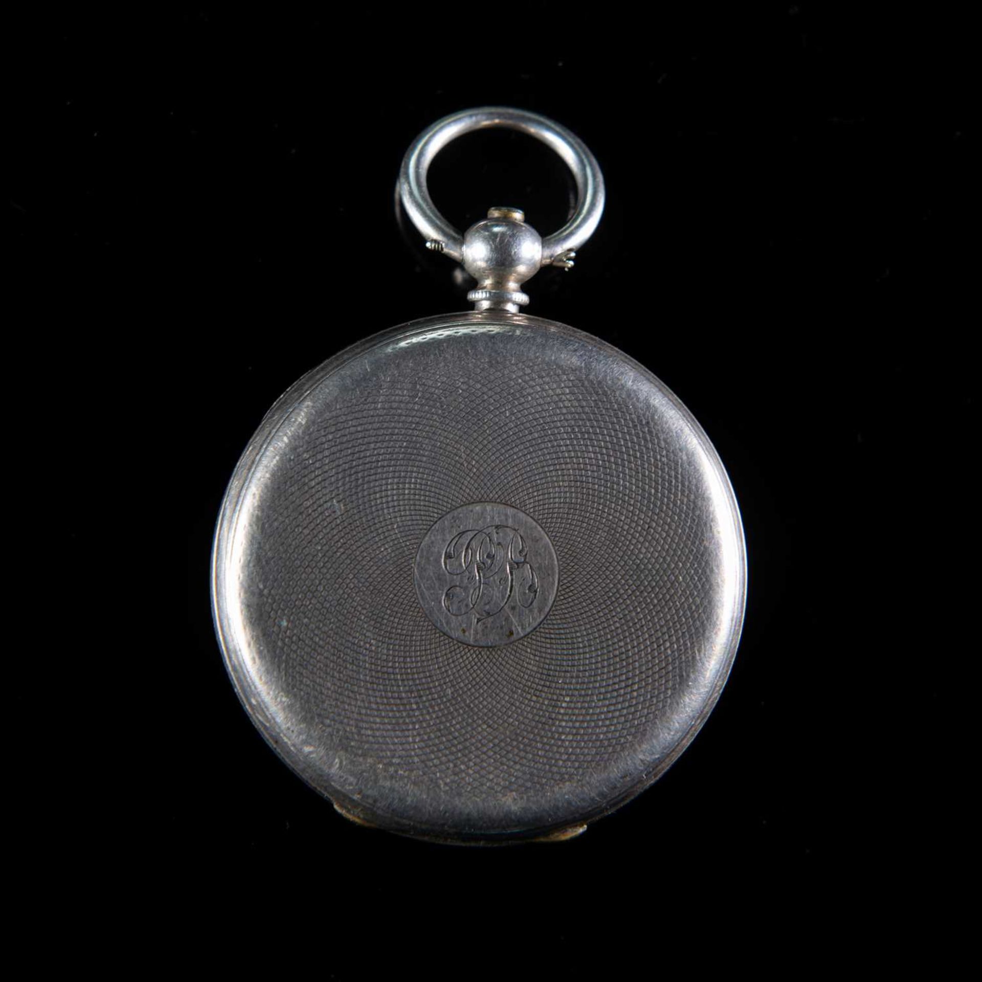 A CONTINENTAL SILVER FOB WATCH AND CHAIN - Image 2 of 2