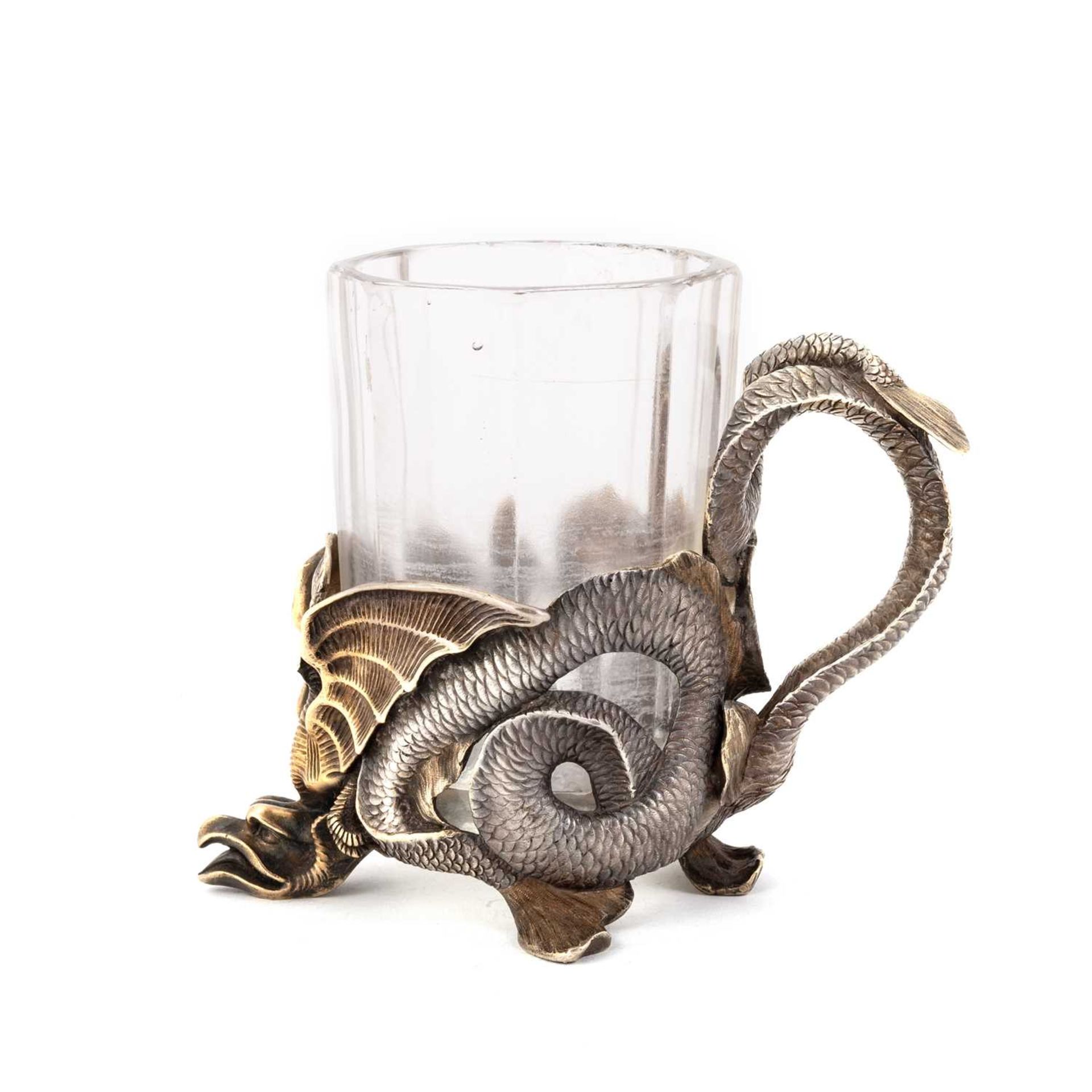 A RUSSIAN SILVER-MOUNTED 'DRAGON' TEA GLASS - Image 2 of 11