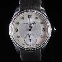 A FREDERIQUE CONSTANT DIAMOND SET STRAP WATCH