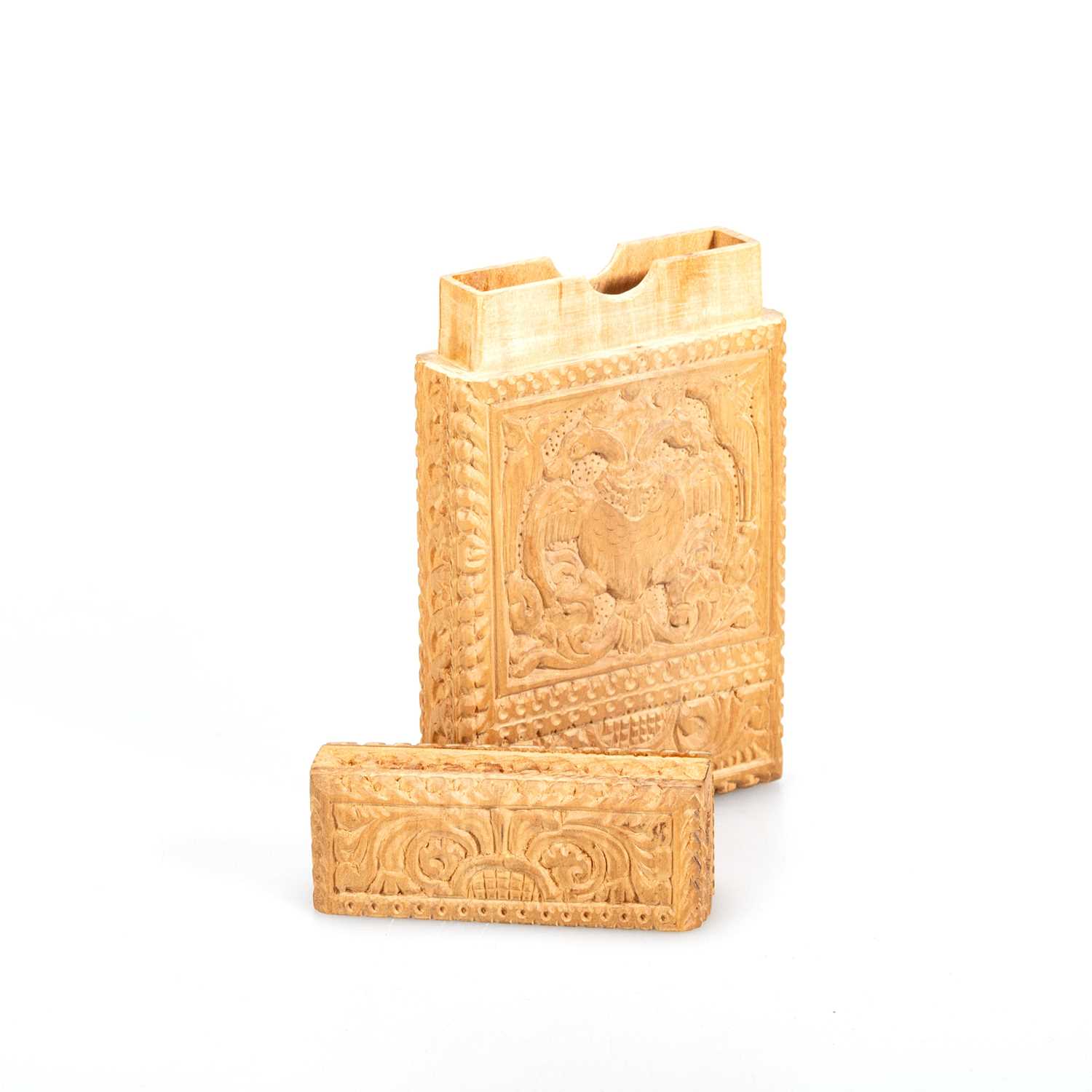A SOUTH-WEST INDIAN SANDALWOOD CARD CASE, 19TH CENTURY - Image 2 of 2