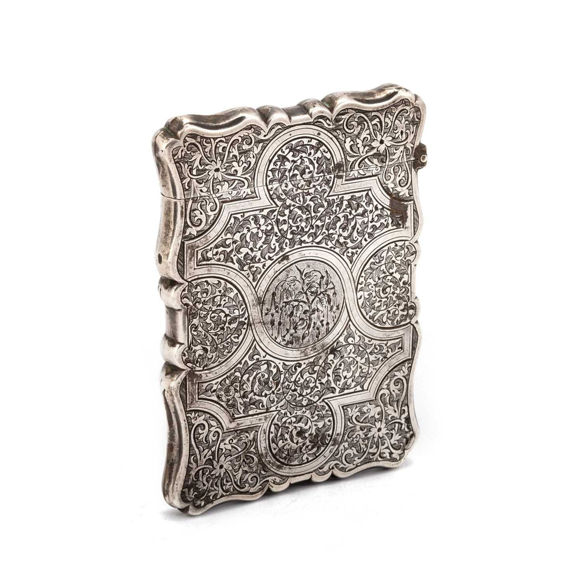 A VICTORIAN SILVER CARD CASE - Image 2 of 2