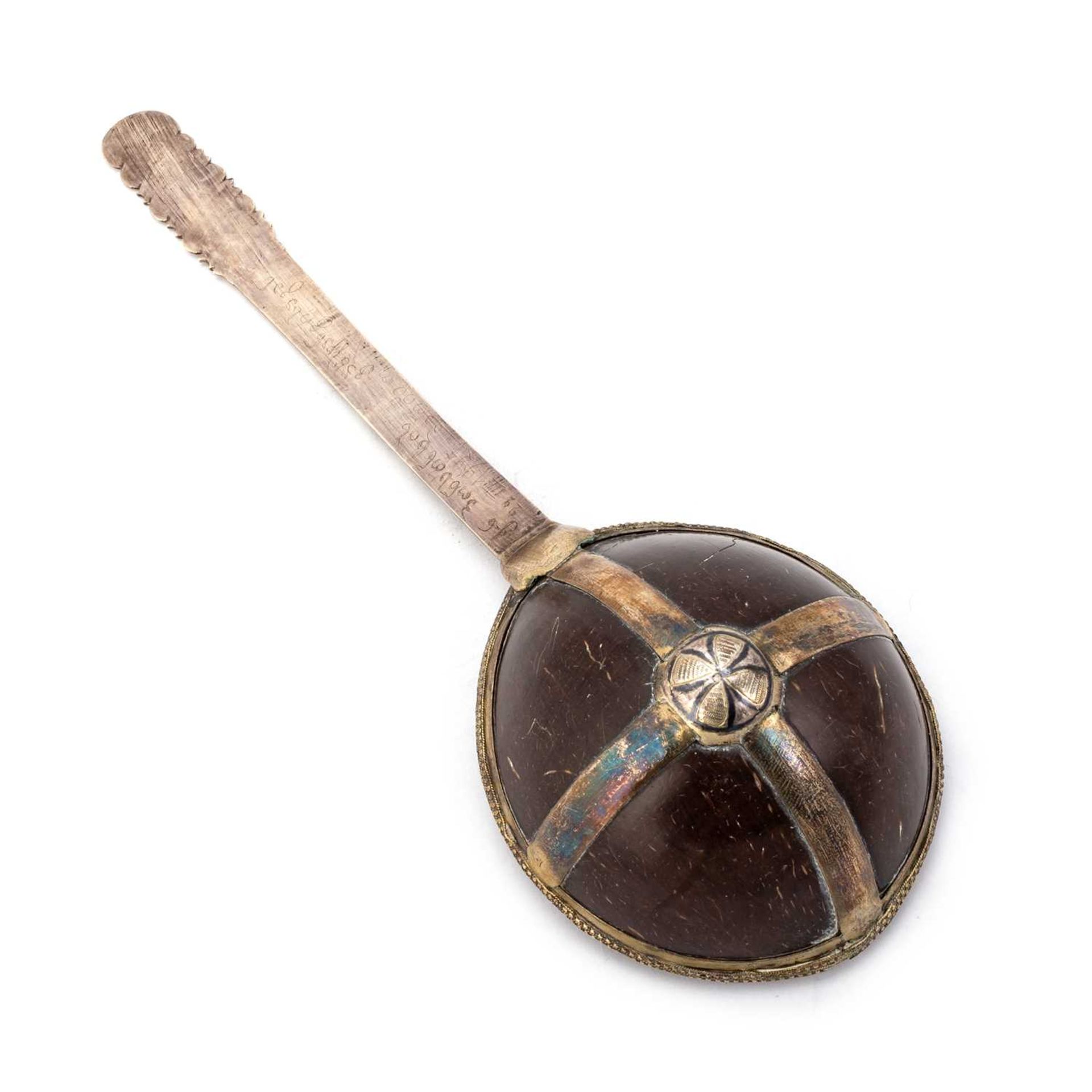 A RUSSIAN PARCEL-GILT AND NIELLO LADLE WITH COCONUT BOWL - Image 2 of 2