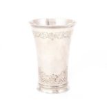 AN 18TH CENTURY GERMAN SILVER BEAKER