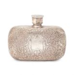 A VICTORIAN SILVER HIP FLASK