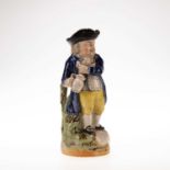 A 19TH CENTURY STAFFORDSHIRE 'HEARTY GOOD FELLOW' TOBY JUG