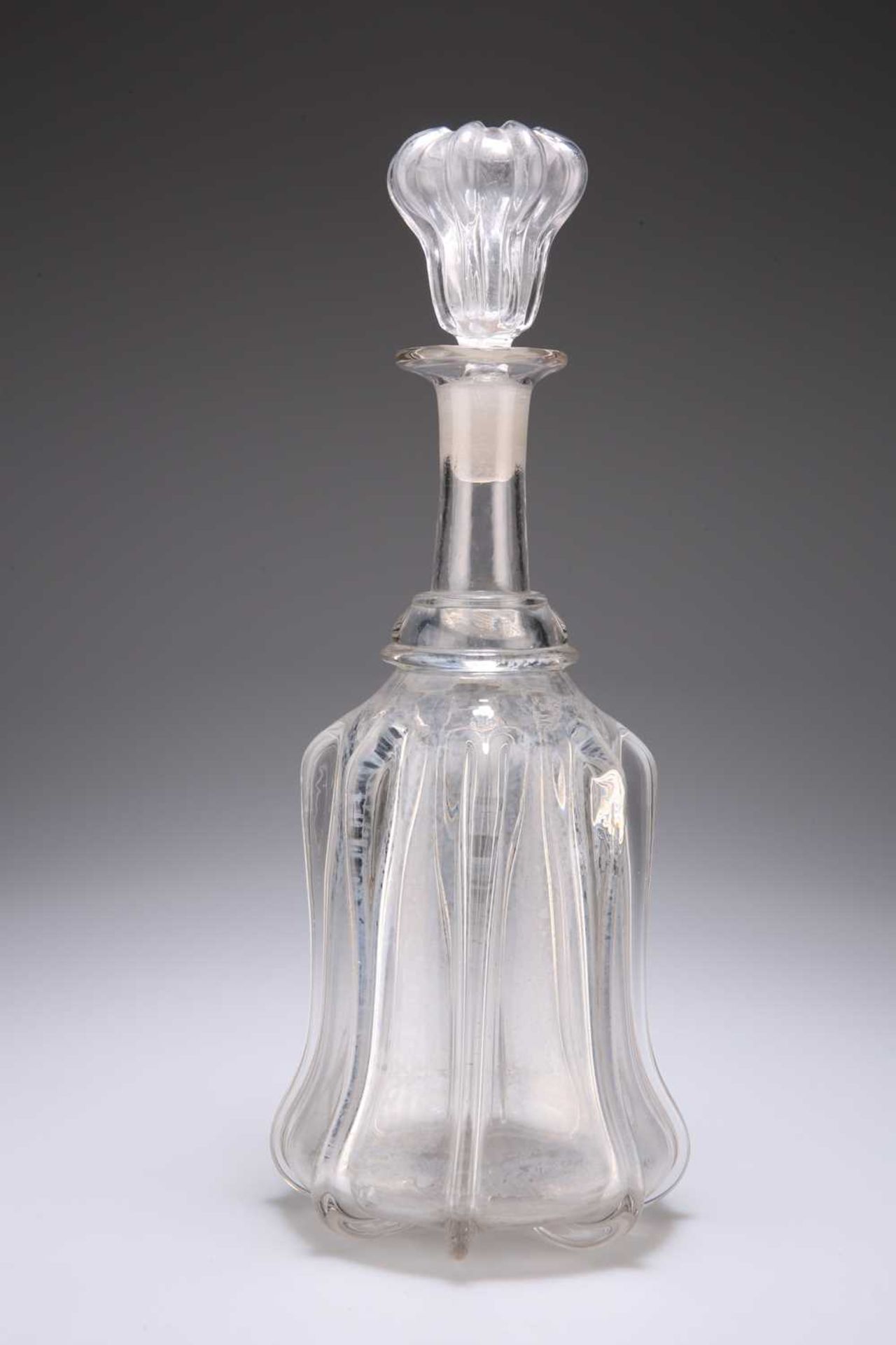 A LARGE VICTORIAN GLASS DECANTER
