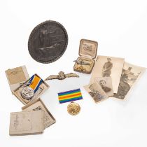 A FIRST WORLD WAR ROYAL AIR FORCE MEDAL PAIR, WITH DEATH PLAQUE