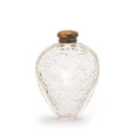 A 19TH CENTURY CUT-GLASS SCENT BOTTLE