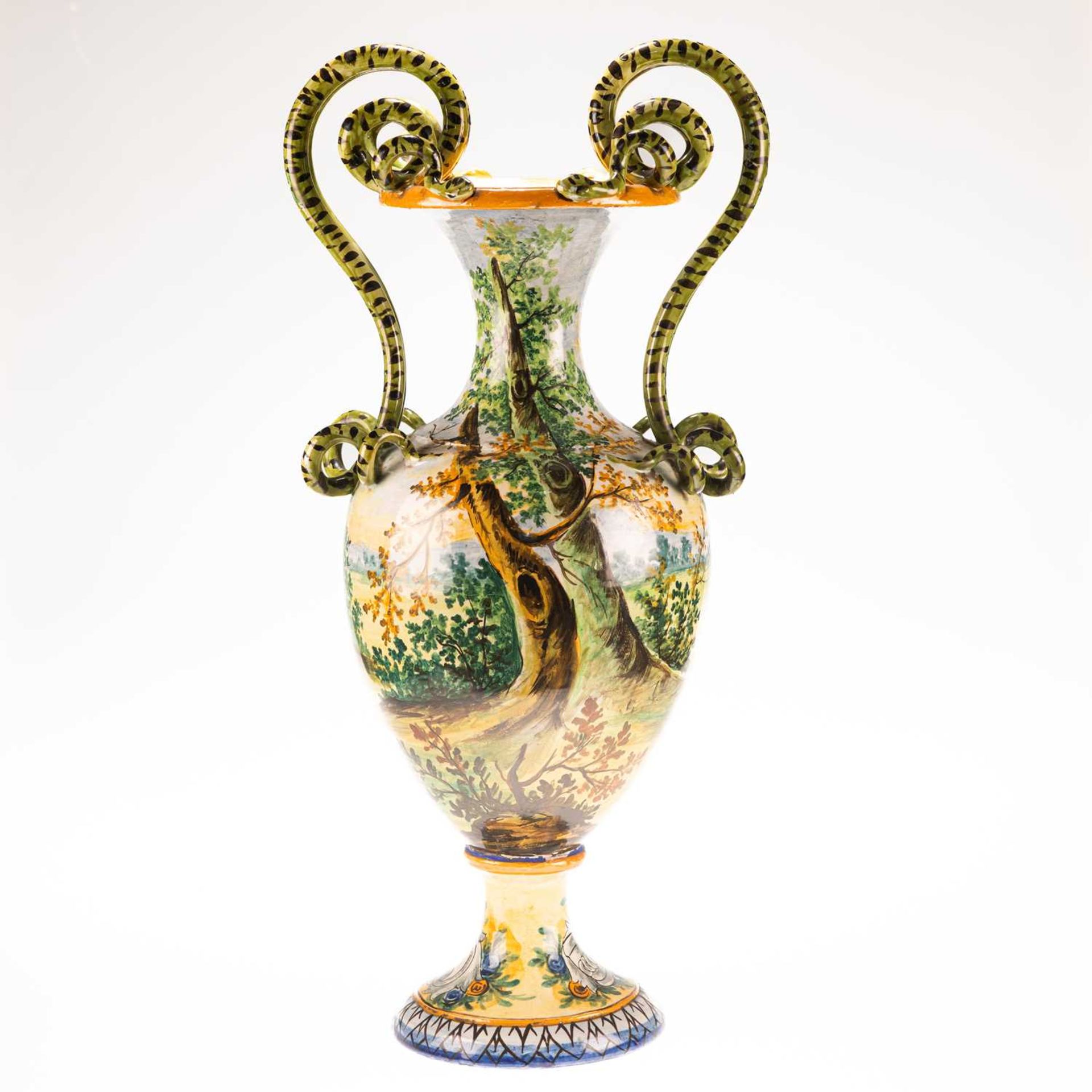 A LARGE ITALIAN FAIENCE VASE