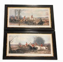 AFTER JOHN FREDERICK HERRING, SENIOR (1795-1865) LARGE PAIR OF HUNTING PRINTS, 'THE RUN' AND 'THE KI