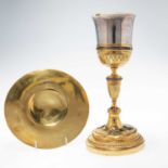 AN ITALIAN PARCEL-GILT SILVER CHALICE