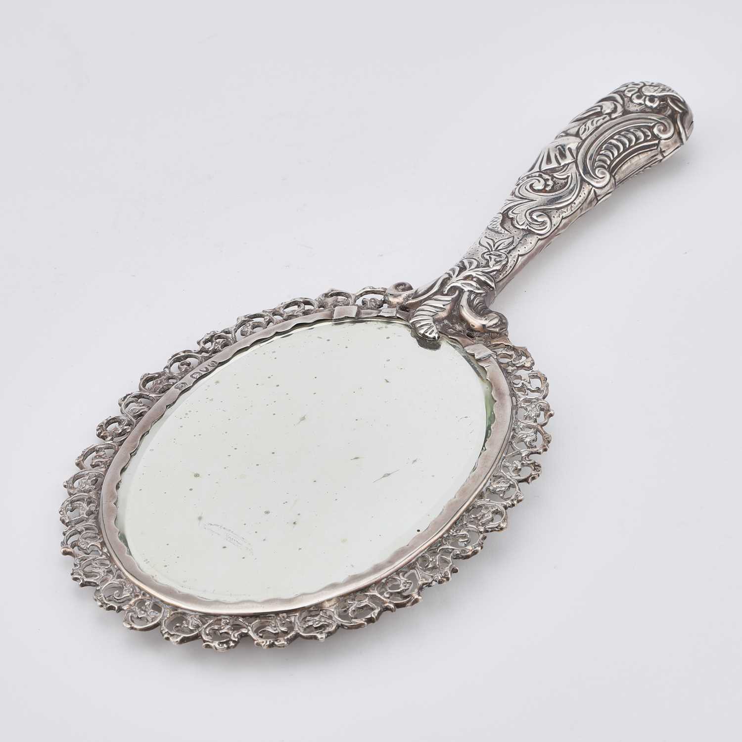 A VICTORIAN SILVER HAND-MIRROR - Image 2 of 2
