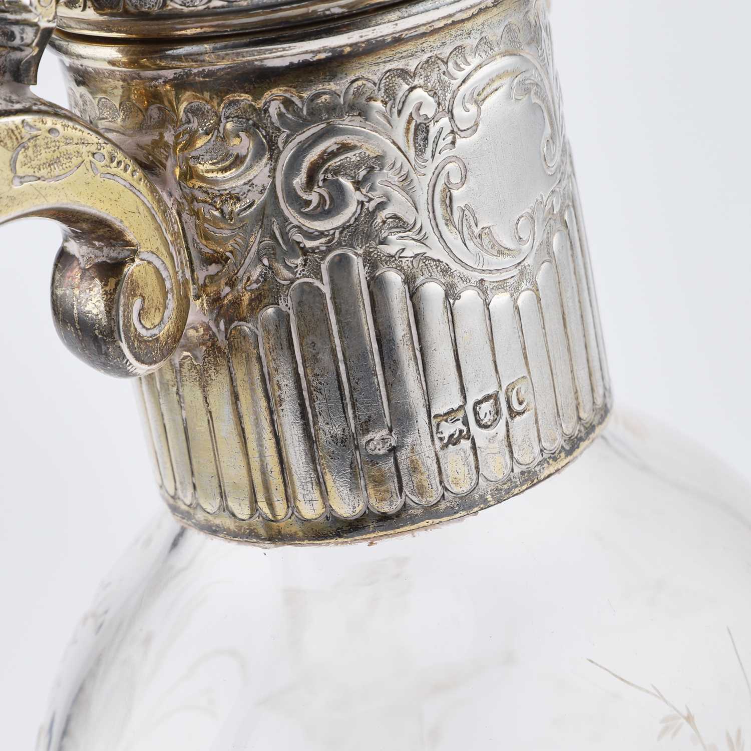A VICTORIAN SILVER-MOUNTED 'ROCK CRYSTAL' CLARET JUG - Image 2 of 2
