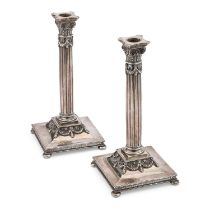 A PAIR OF LATE 19TH CENTURY DUTCH SILVER CANDLESTICKS