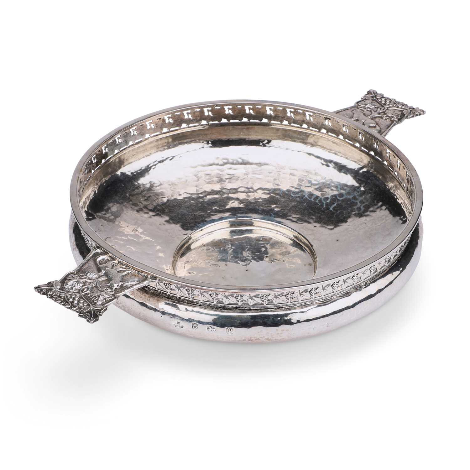 AN ARTS AND CRAFTS SILVER TWO-HANDLED BOWL