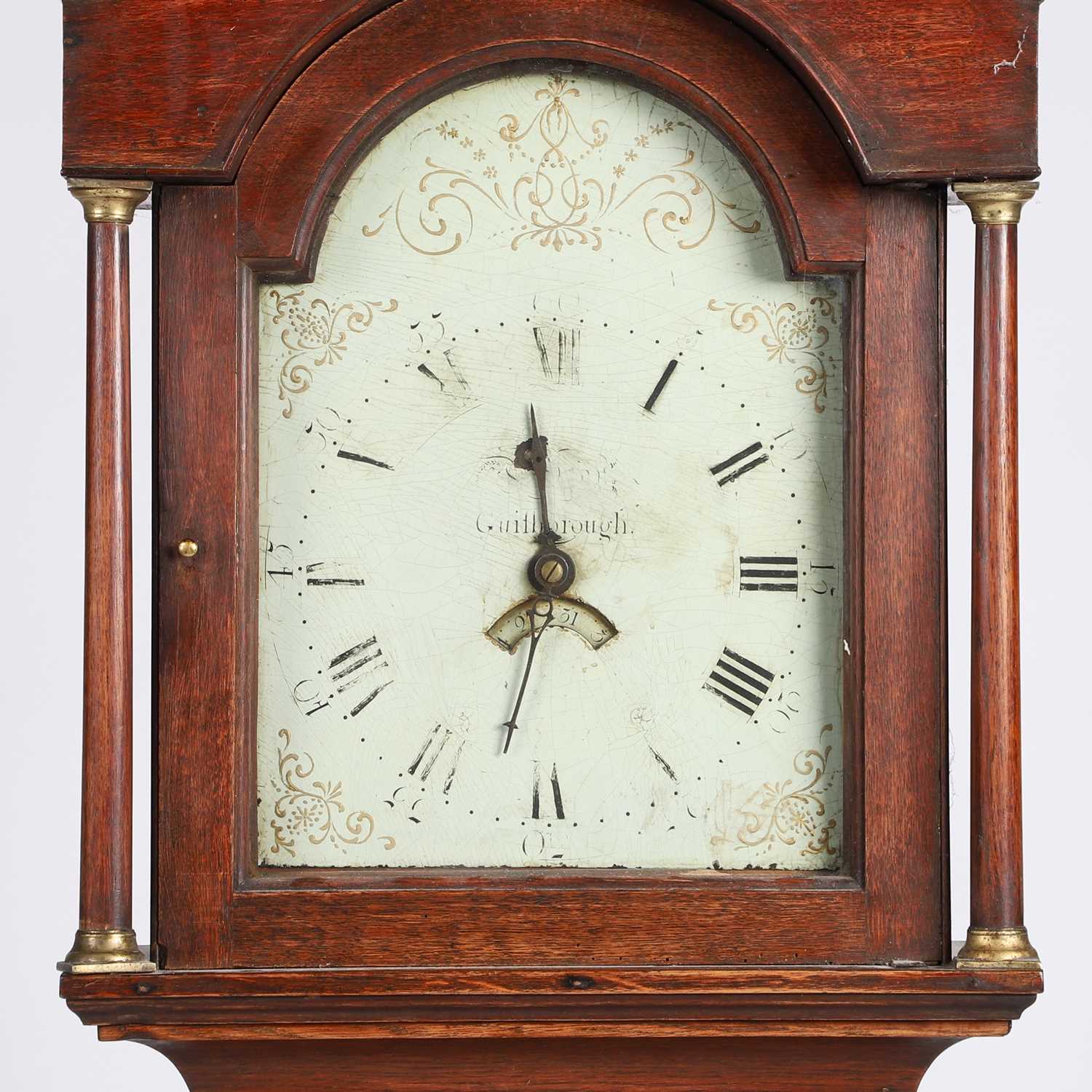 AN EARLY 19TH CENTURY OAK AND MAHOGANY 30-HOUR LONGCASE CLOCK - Image 2 of 2