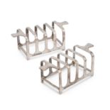 A PAIR OF ELIZABETH II SILVER FIVE-BAR TOAST RACKS