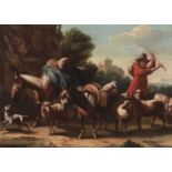 AFTER THE 17TH CENTURY ITALIAN SCHOOL (19TH CENTURY) A HERDSMAN WITH HIS ANIMALS