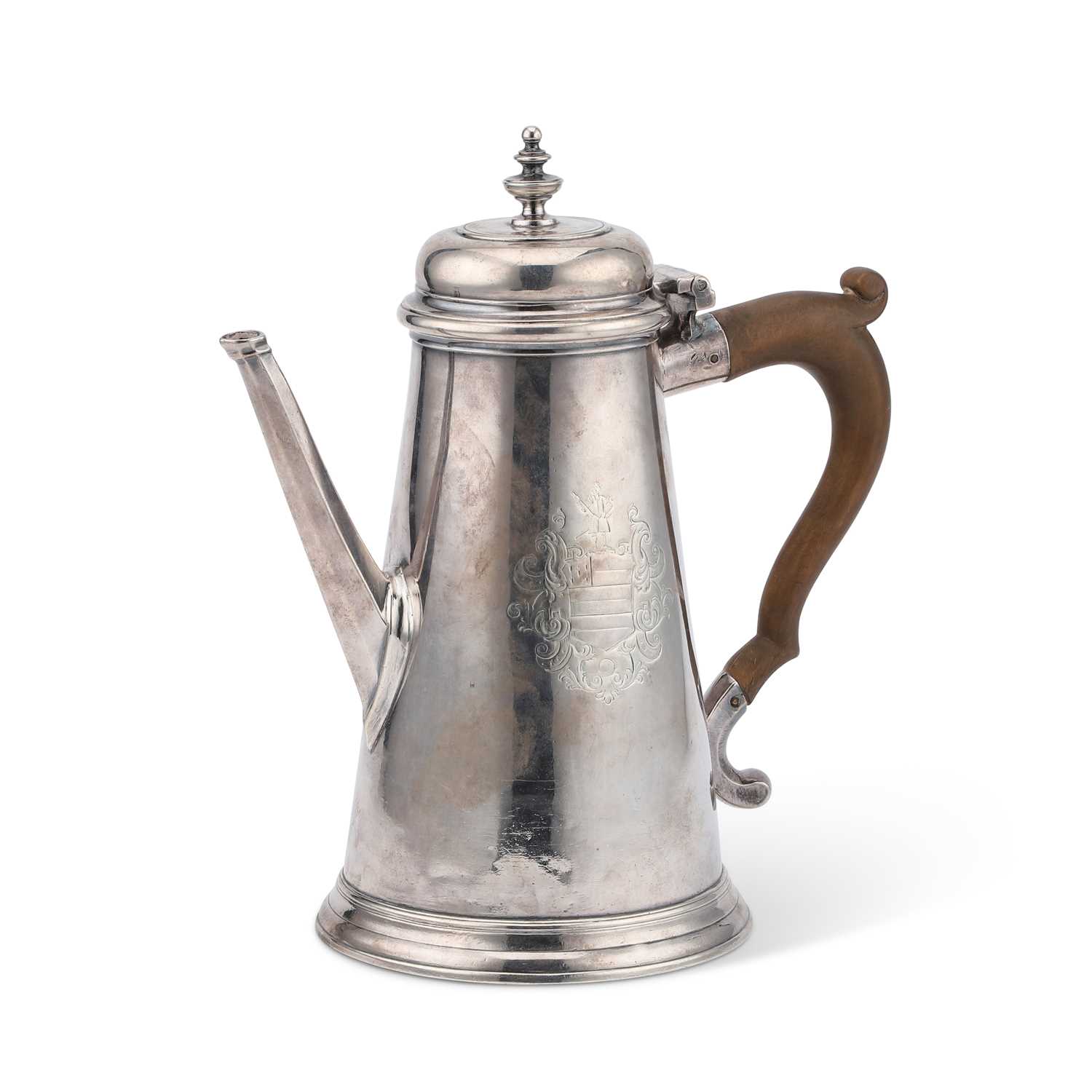 A GEORGE II SILVER COFFEE POT