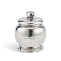 A LIBERTY & CO TUDRIC PEWTER BISCUIT BARREL