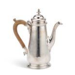 A GEORGE II SILVER COFFEE POT