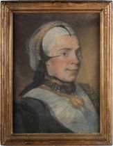 18TH CENTURY EUROPEAN SCHOOL PORTRAIT OF A LADY IN HEADDRESS