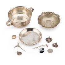 A GROUP OF SILVER AND PLATE