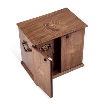 A VICTORIAN INLAID WALNUT TABLE CABINET