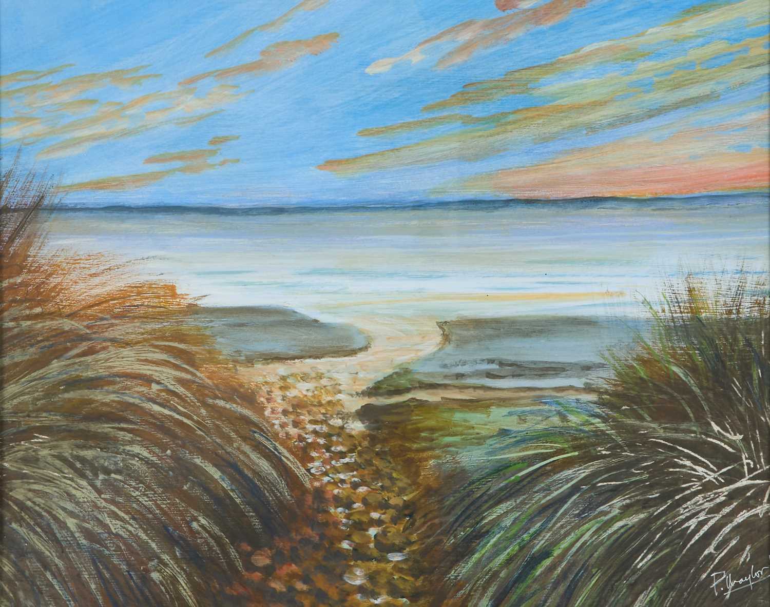 PETER MAYLOR (CONTEMPORARY) STREAM JOINING THE SEA