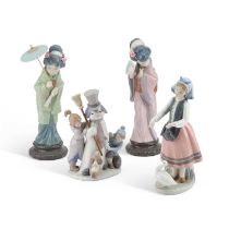 A GROUP OF FOUR LLADRO FIGURES