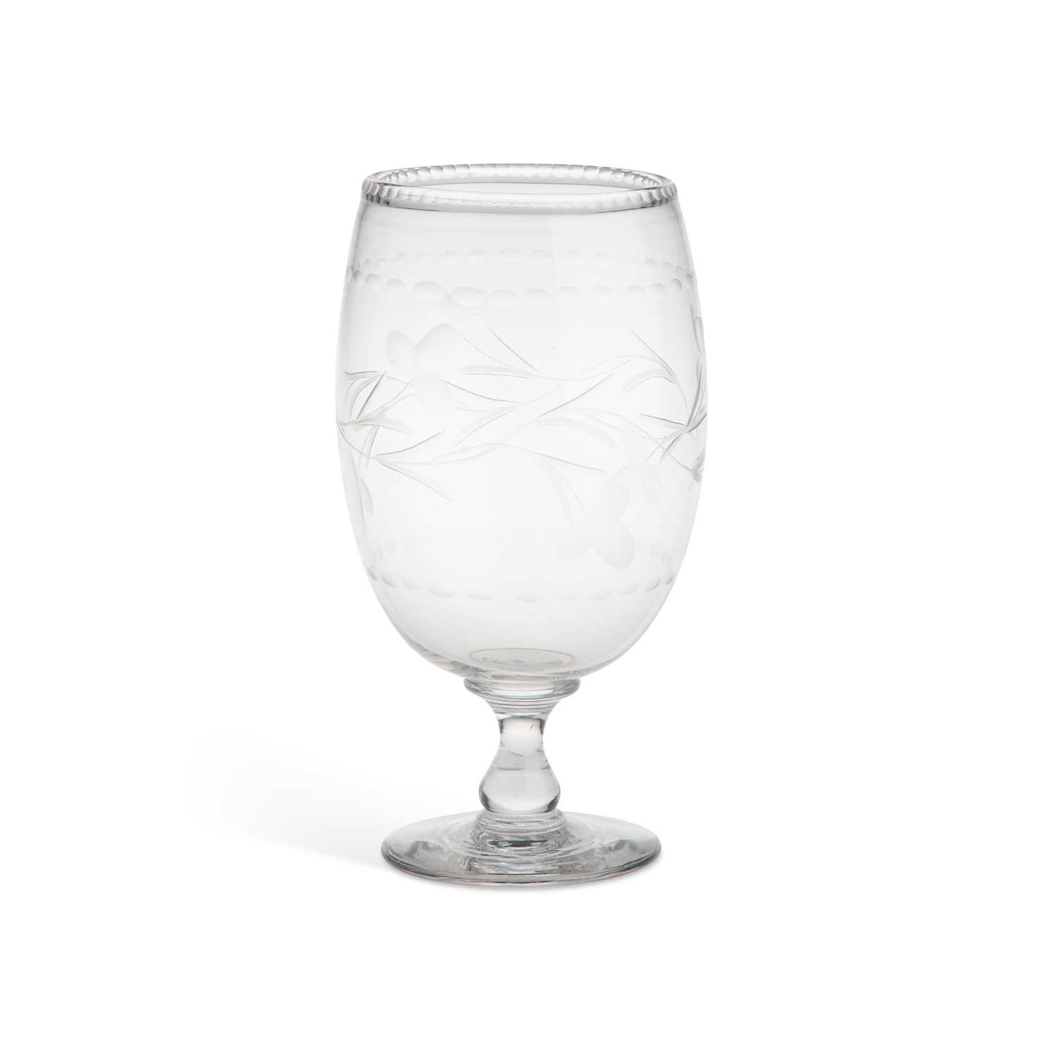 A GLASS CELERY VASE, LATE 19TH/EARLY 20TH CENTURY