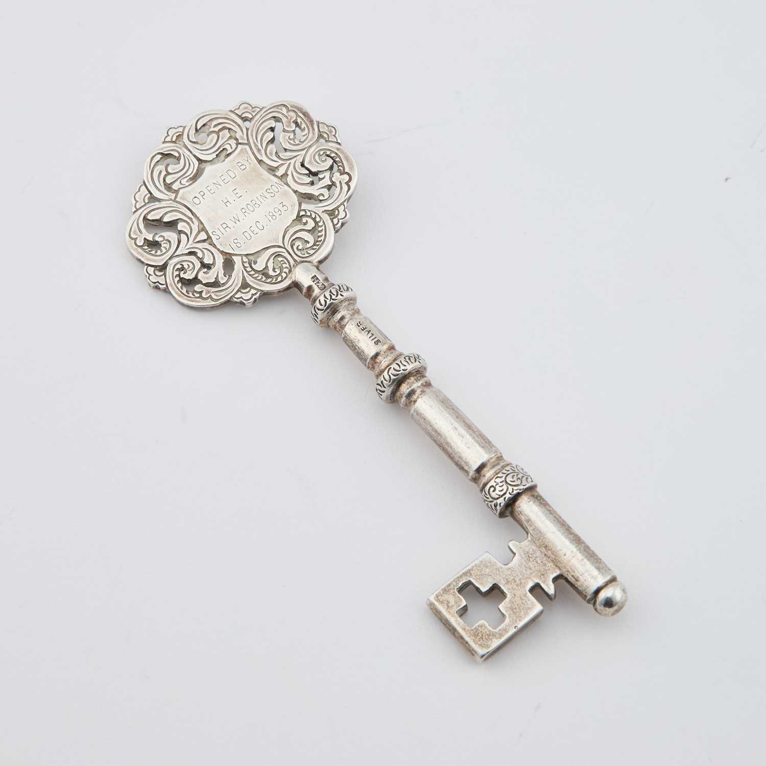 A CHINESE SILVER PRESENTATION KEY - Image 2 of 2