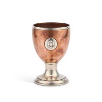 KIT-KAT CLUB: A 19TH CENTURY SILVER COLOURED METAL AND COPPER GOBLET