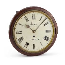 A LATE 19TH CENTURY MAHOGANY SINGLE-FUSEE WALL CLOCK, SIGNED JOBSON, LEICESTER