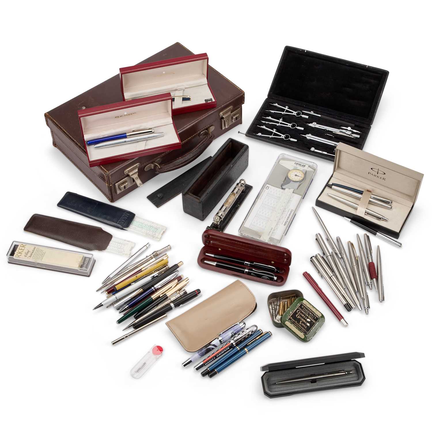A LARGE COLLECTION OF PENS AND WRITING TOOLS