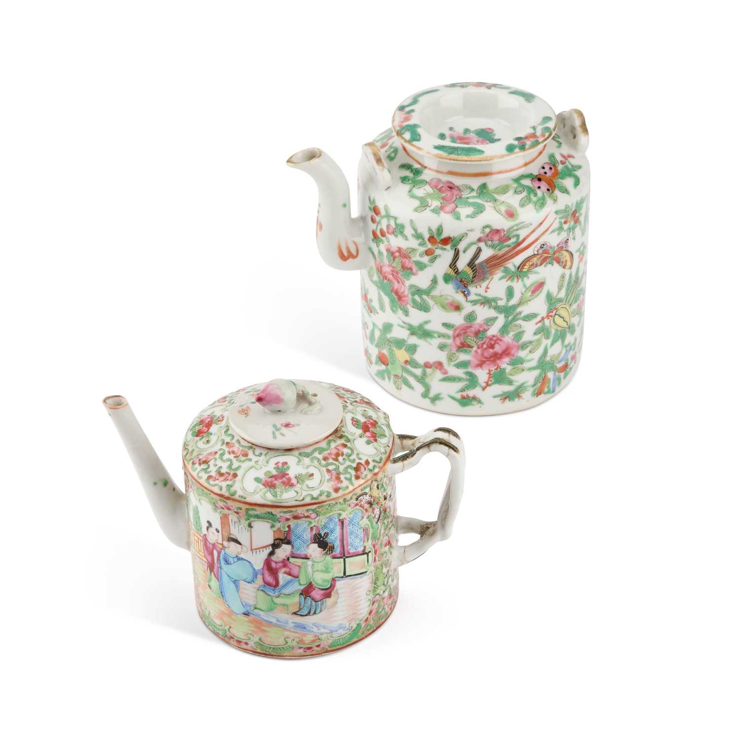 TWO CHINESE FAMILLE ROSE TEAPOTS
