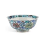 A CHINESE DOUCAI 'FLORAL' BOWL, PROBABLY 19TH CENTURY