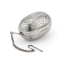 A VICTORIAN SILVER TEA INFUSER