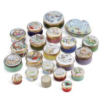 EIGHT CRUMMLES ENAMEL BOXES