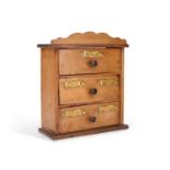 A LATE 19TH CENTURY BEECH CHEST OF SPICE DRAWERS