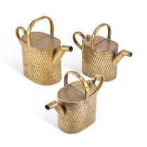 A SET OF THREE BRASS WATERING CANS, EARLY 20TH CENTURY