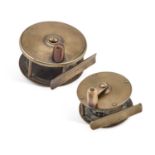 TWO BRASS FISHING REELS