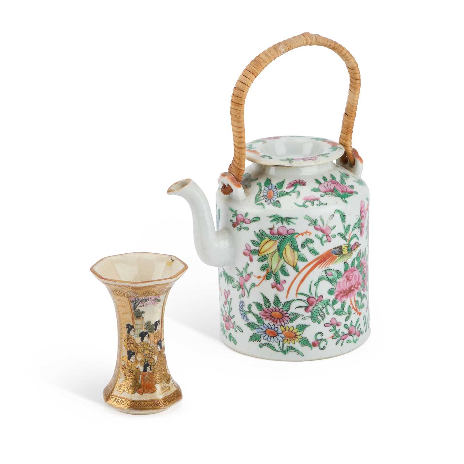 A CANTONESE TEAPOT AND COVER