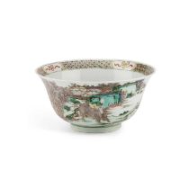 A CHINESE FAMILLE VERTE INSCRIBED BOWL