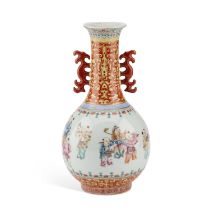 A CHINESE FAMILLE ROSE 'BOYS' VASE